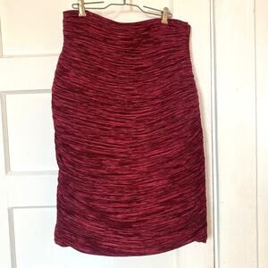 Vintage Mary McFadden Couture Plisse Red Skirt Bergdorf Goodman Vibrant